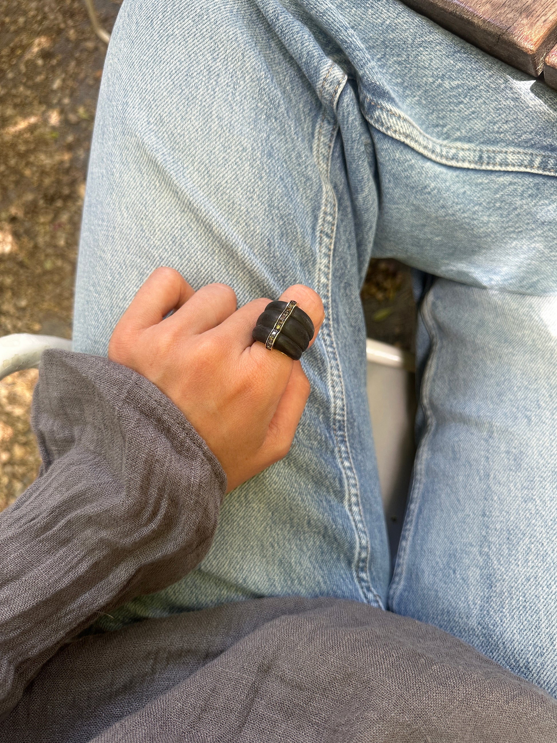 INES BUFFALO HORN RING